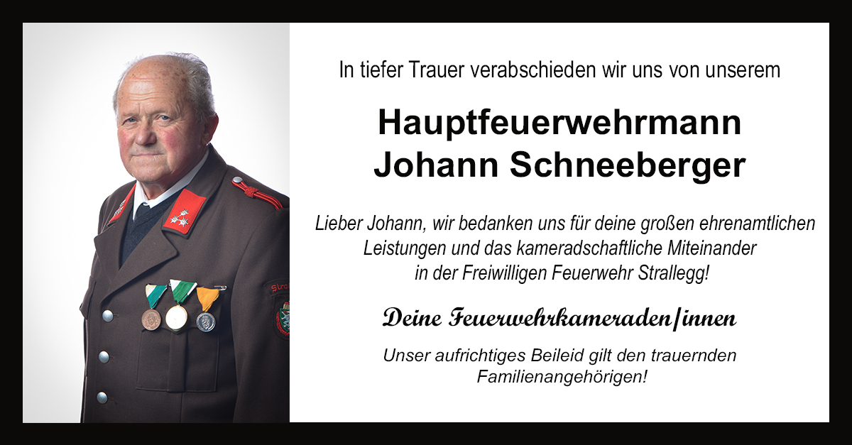 Nachruf Johann Schneeberger